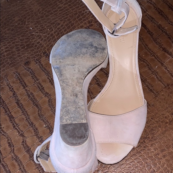 J Crew Blush Suede Wedge Shoes Size 9.5 - Picture 6 of 7